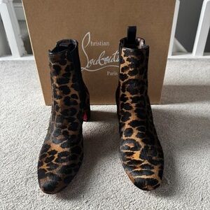 Christian Louboutin Leopard Print Heeled Boots